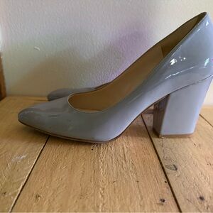 Elegant Gray Women's Block Heel Shoes